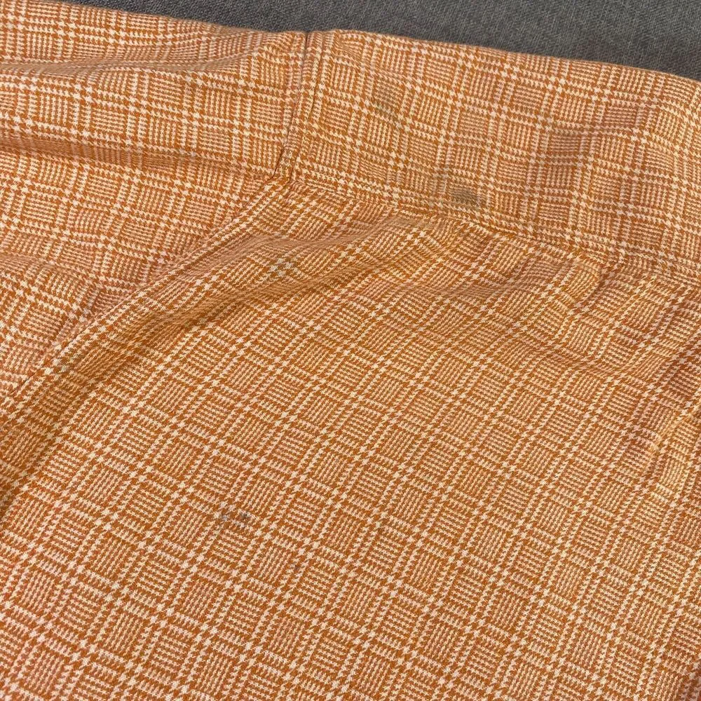 J Crew Check Plaid Houndstooth Flannel‎ Shirt Mens Size Large Orange